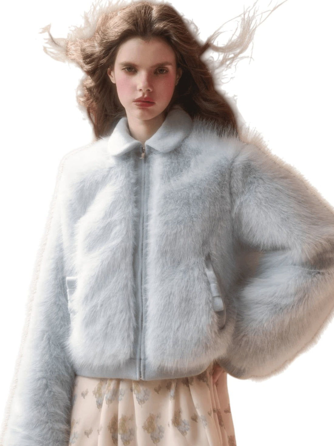 Faux Leather Peter Pan Collar Jacket