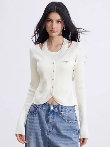 Cut-Out Layered Knit Base Layer