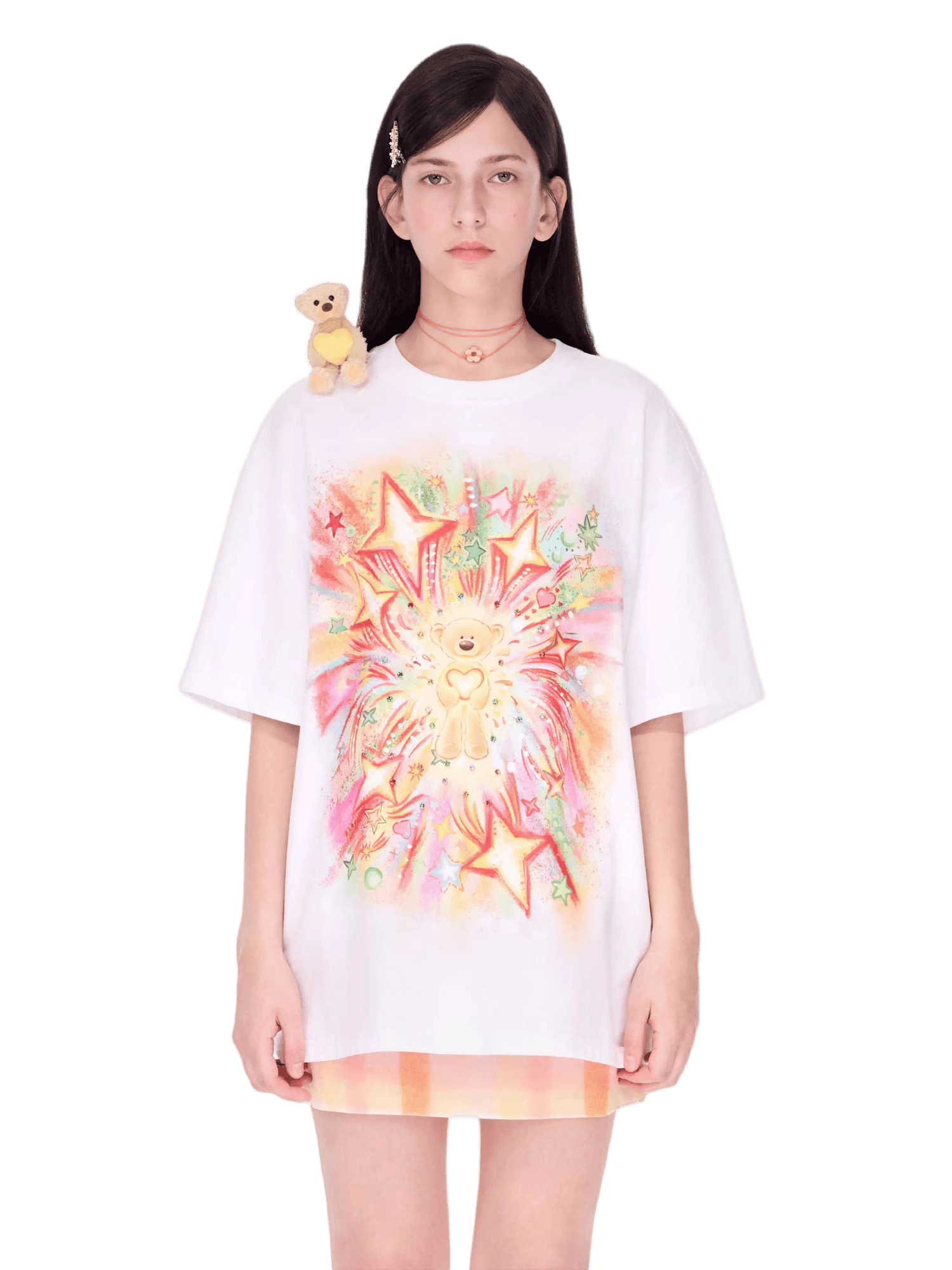 Luminous Heart Graphic Oversized T-Shirt