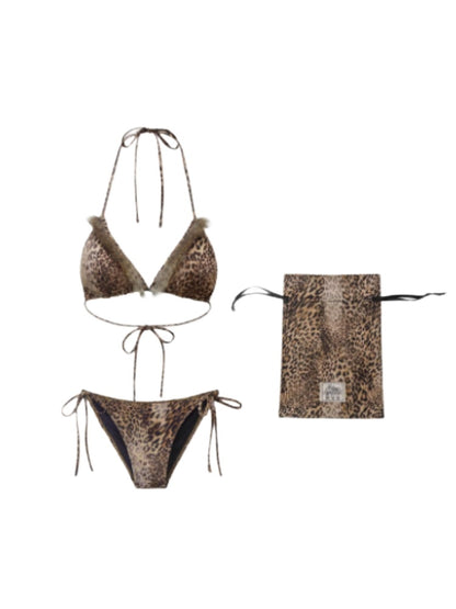 Leopard Print Bikini Bar Set