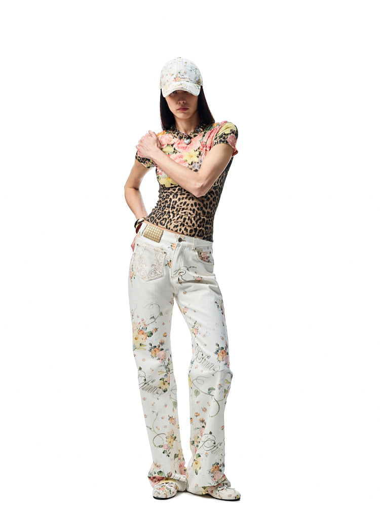 Floral Print Canvas Ballet Shoes