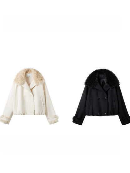 Polar Shearling Collar Wool Jacket