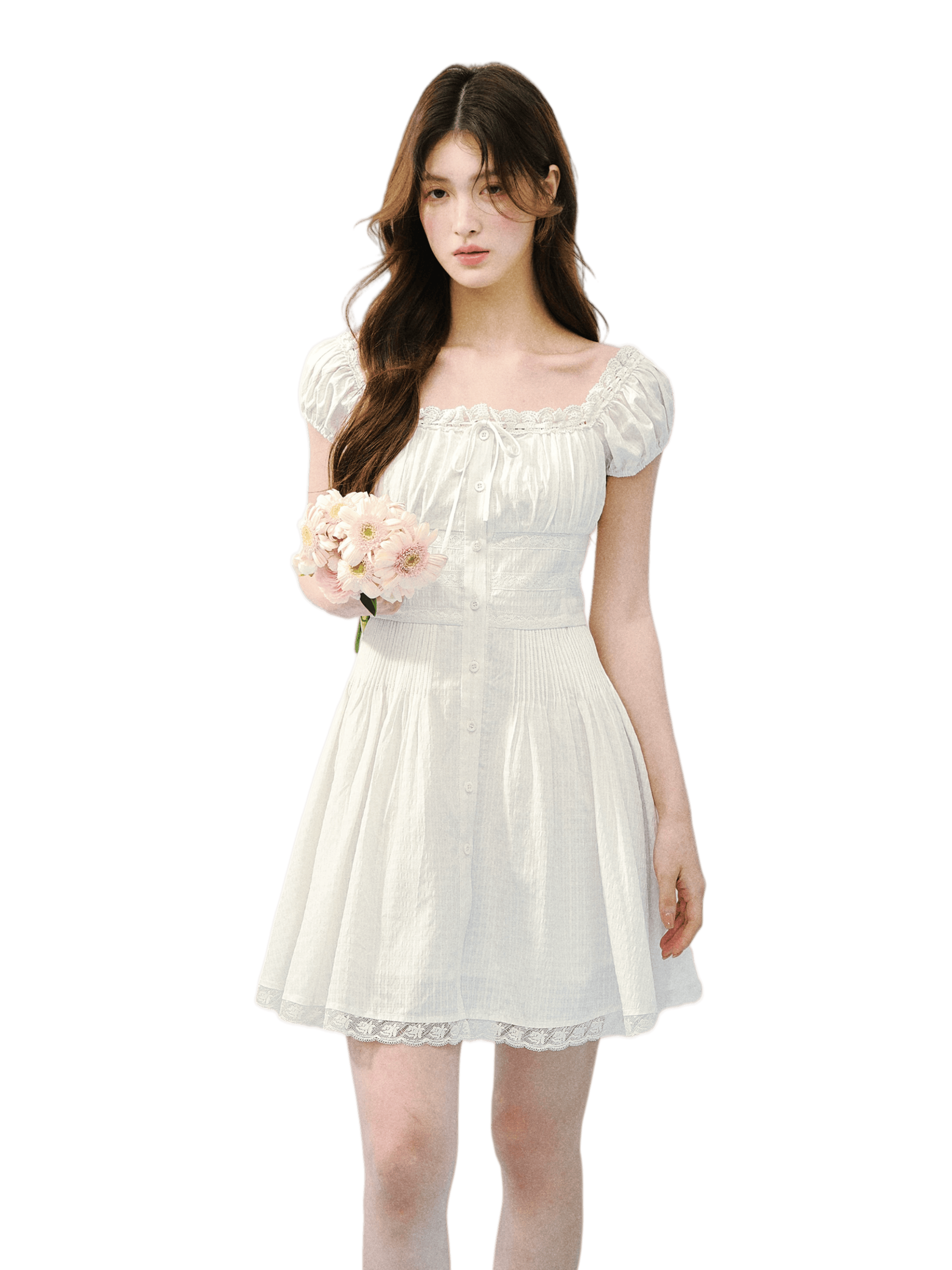 Pure Romance Square-Neck Mini Dress