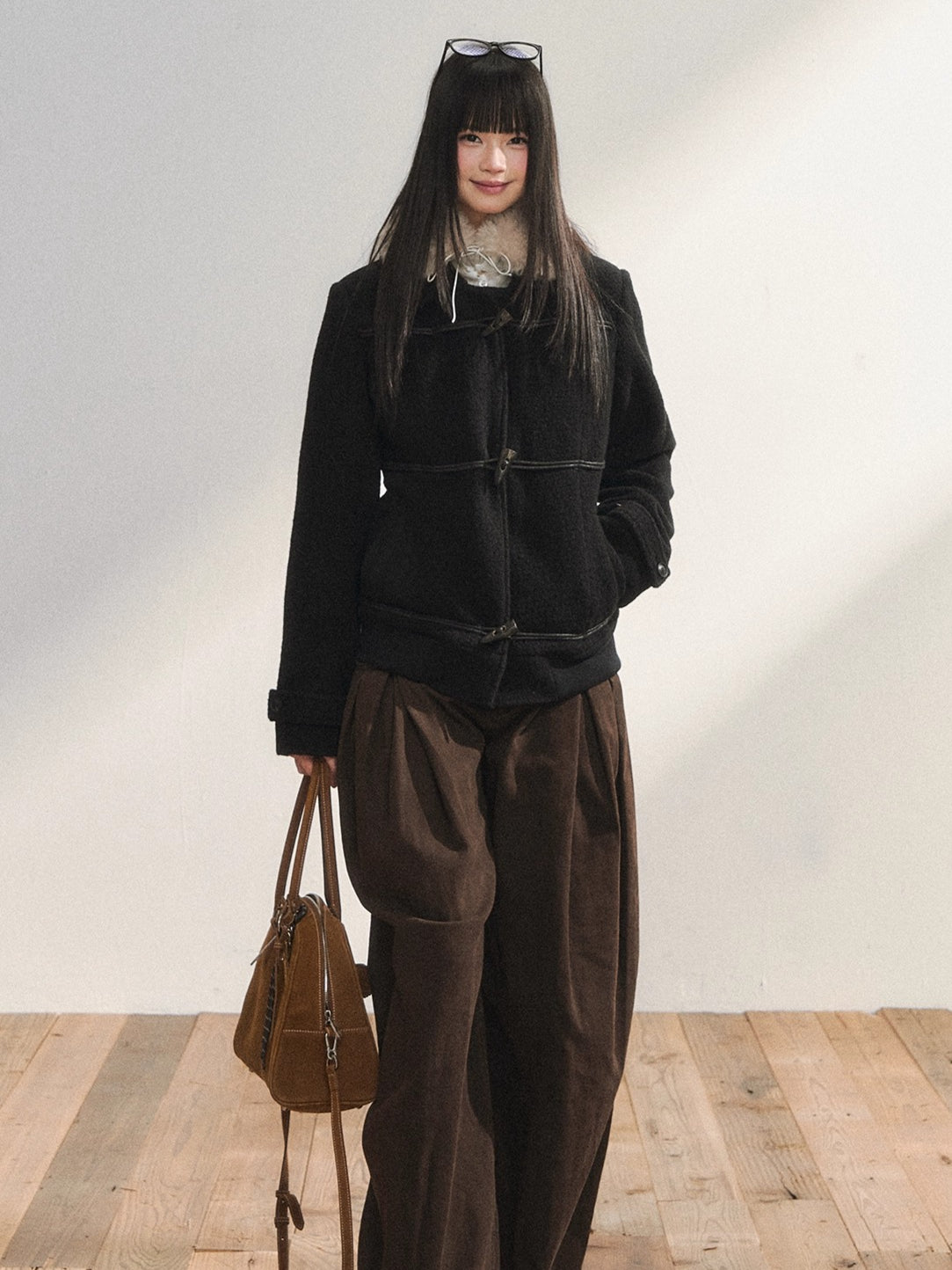 Original Design Black Duffle Wool Jacket