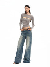 Wool Real Two-piece Layered Knit Crewneck - CHINASQUAD