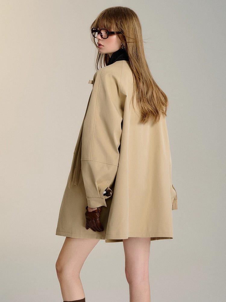 Detachable Butterfly Knot Trench Coat