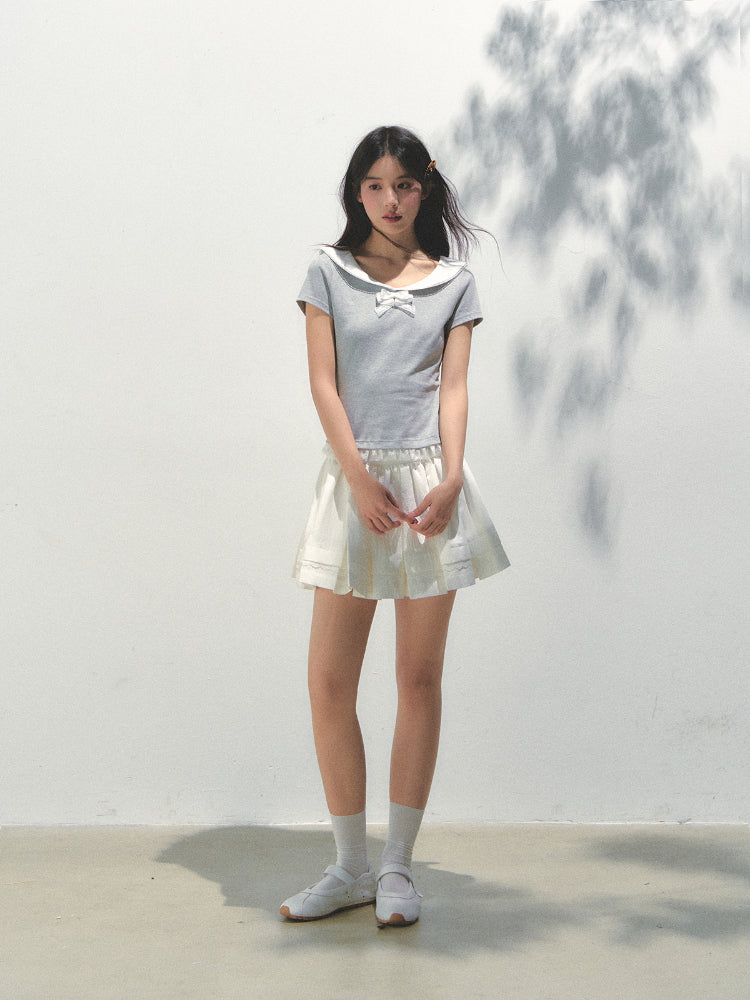 Lace Bow Retro T-shirt - CHINASQUAD