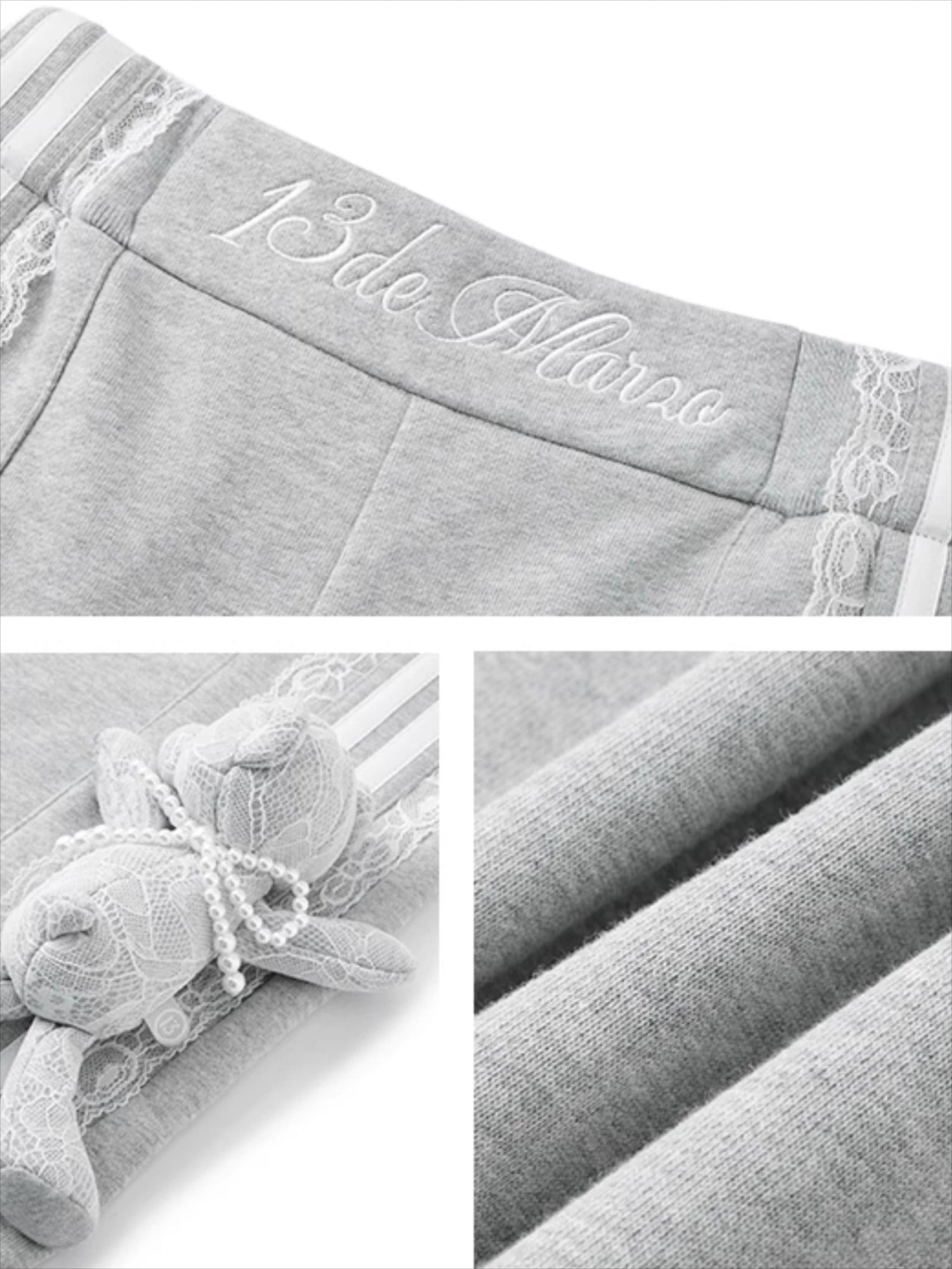 Lace Panel Relaxed Sweatpants Set