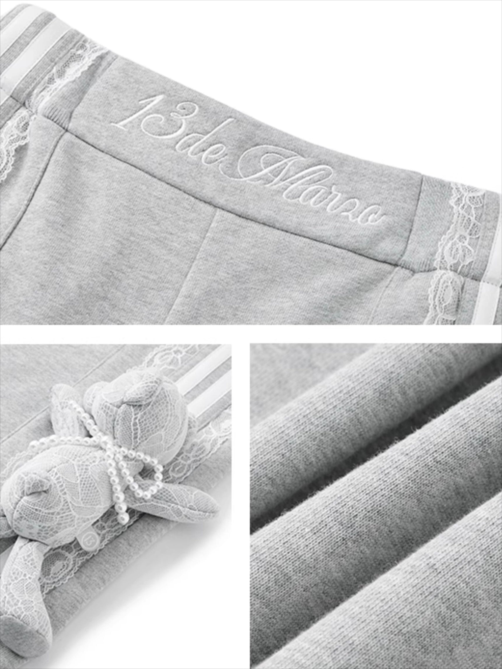 Lace Panel Relaxed Sweatpants Set