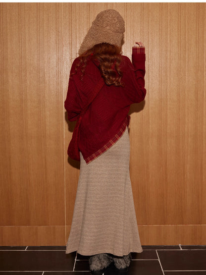 Fishtail Knit Midi Skirt
