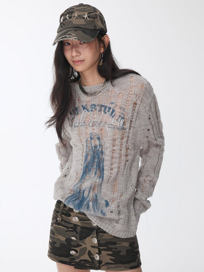 Washed Camo Double-Breasted Canvas Skort