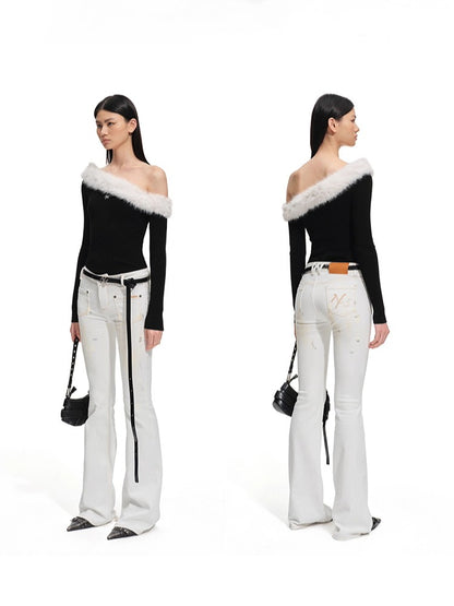 Polar Flare Stretch Denim Pants