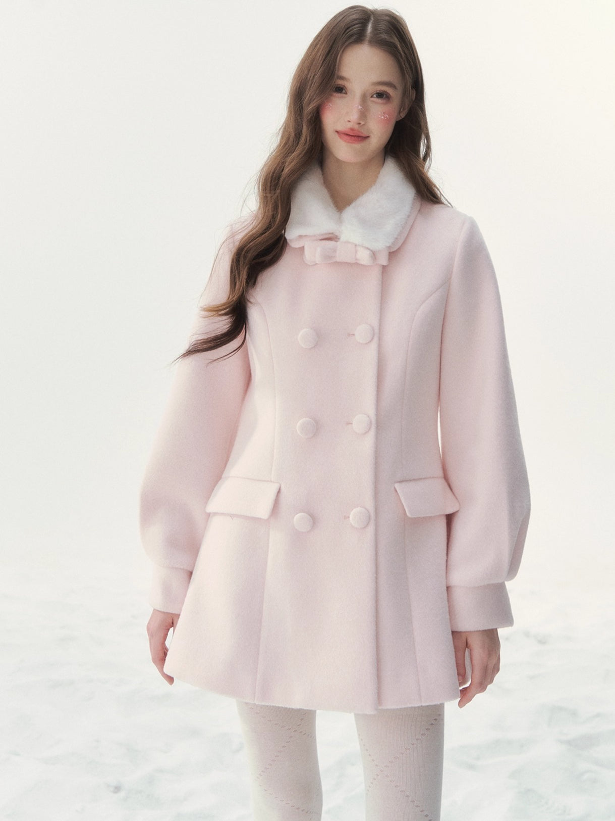 Double-Breasted Fur-Collar Lady Jacket