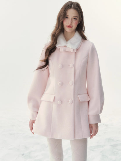 Double-Breasted Fur-Collar Lady Jacket