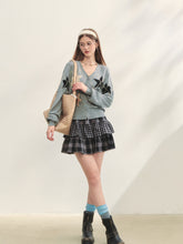 Checkered Panel Ruffle Skirt - CHINASQUAD