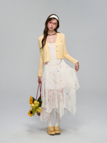 Irregular Floral Chiffon Dress