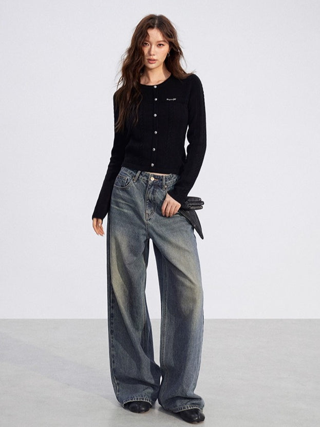 Dual-Layer Cable-Knit Long-Sleeve Turtleneck