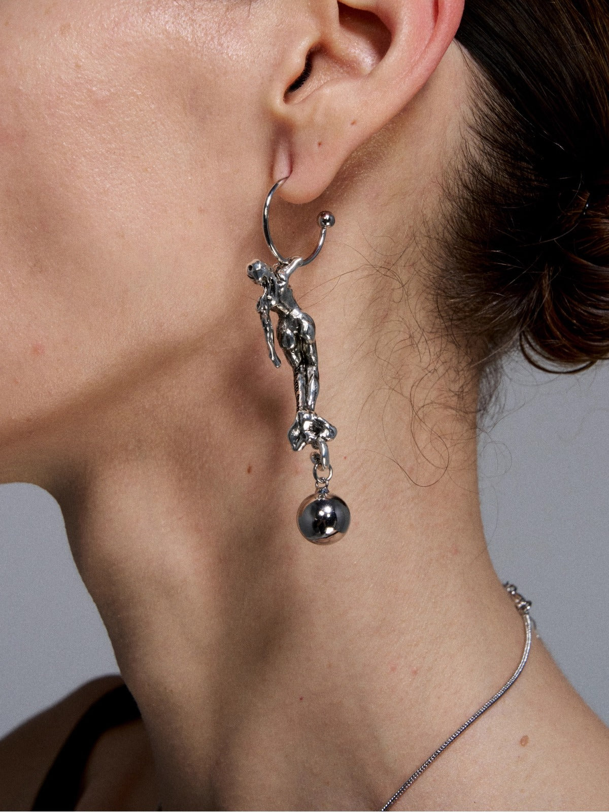 Silver Mermaid Drop Reshaped Romance Vintage Earrings