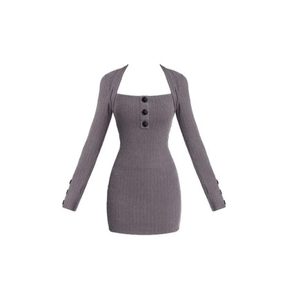 Waist-Cinching Long Sleeve Dress