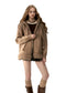 Off-white & Khaki Twisted Knit Hooded Sweater - CHINASQUAD