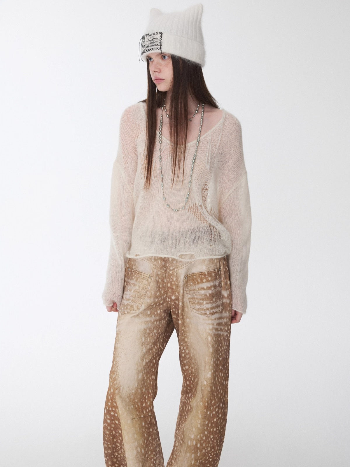 Cutout V-Neck Oversized Sweater