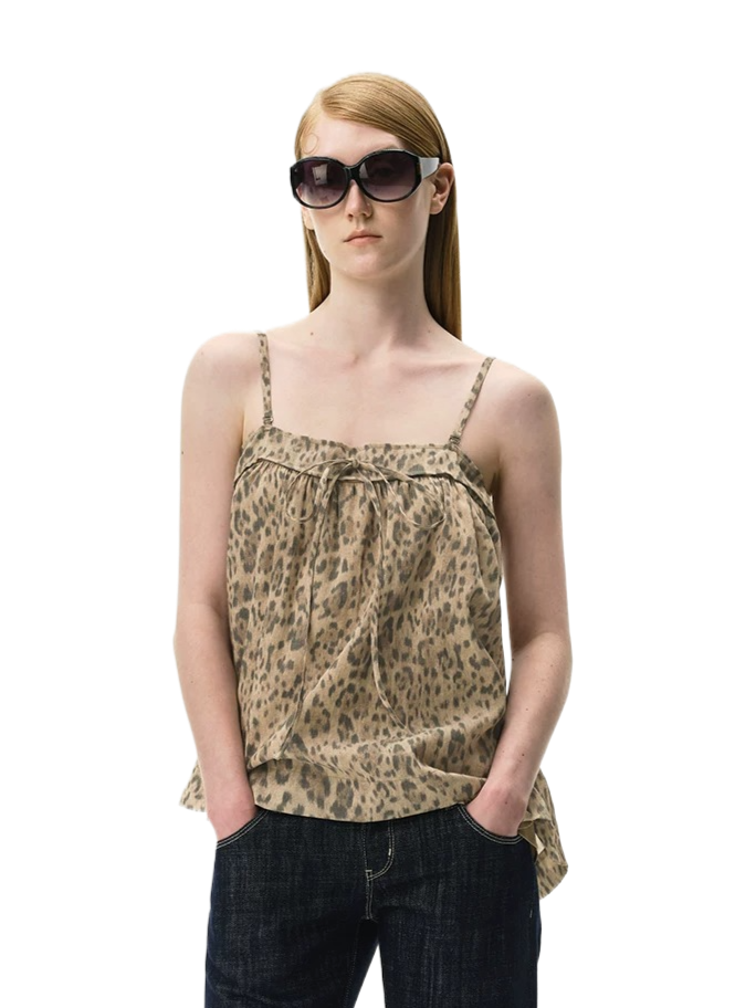 Lyocell Linen Leopard Top