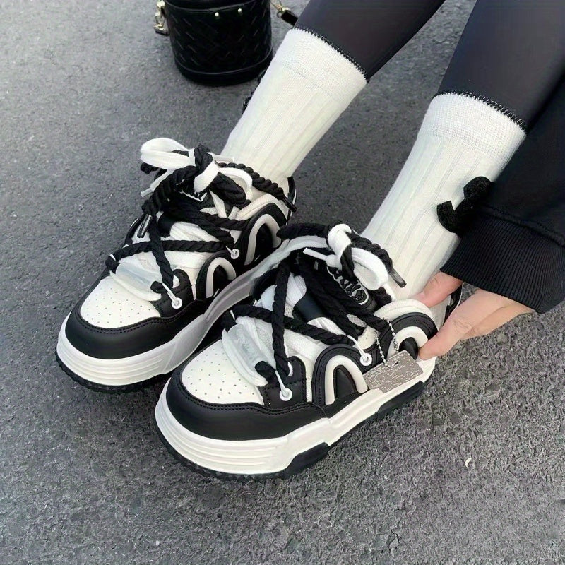Black Panda Low-Top Casual Sneakers