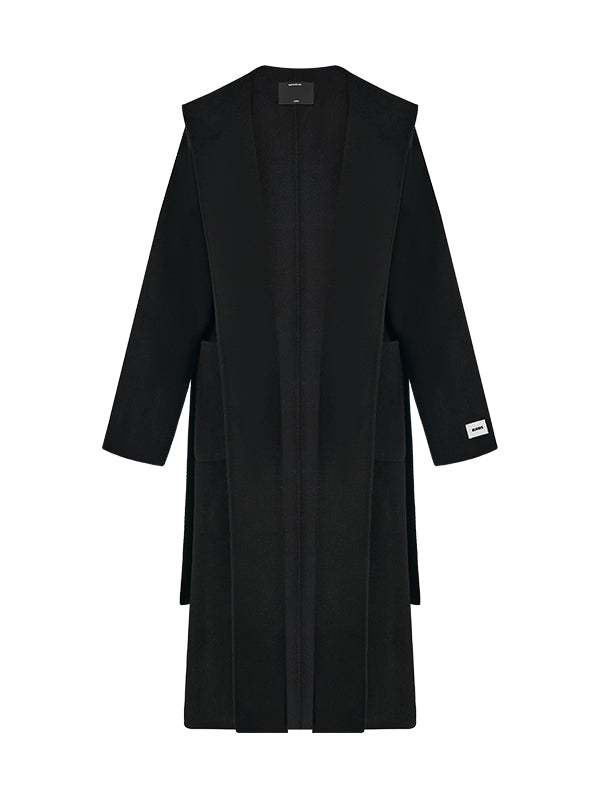 Wool Belted Hooded Coat