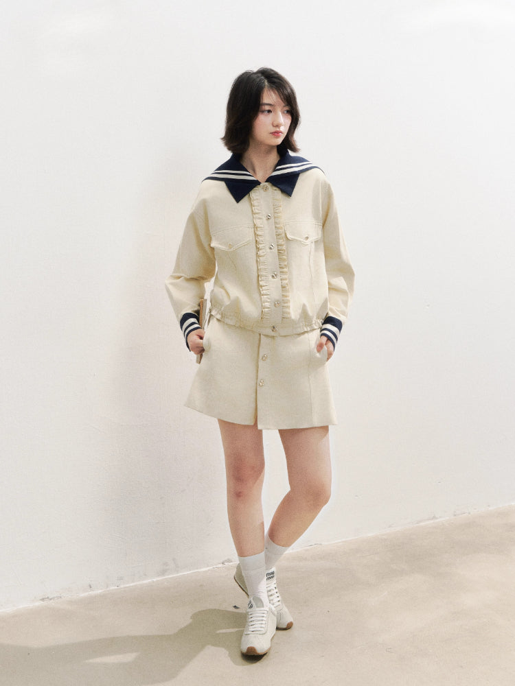 Naval Collar Vintage Stylish Jackets