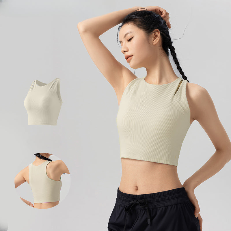 Double-layered Thin Strap Yoga Tank Top