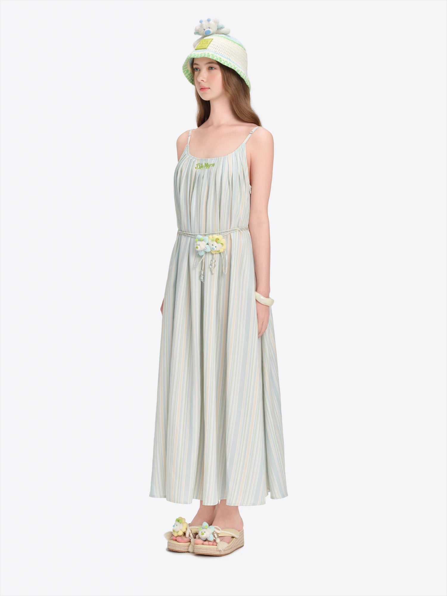 Floral Doll Strap Maxi Dress