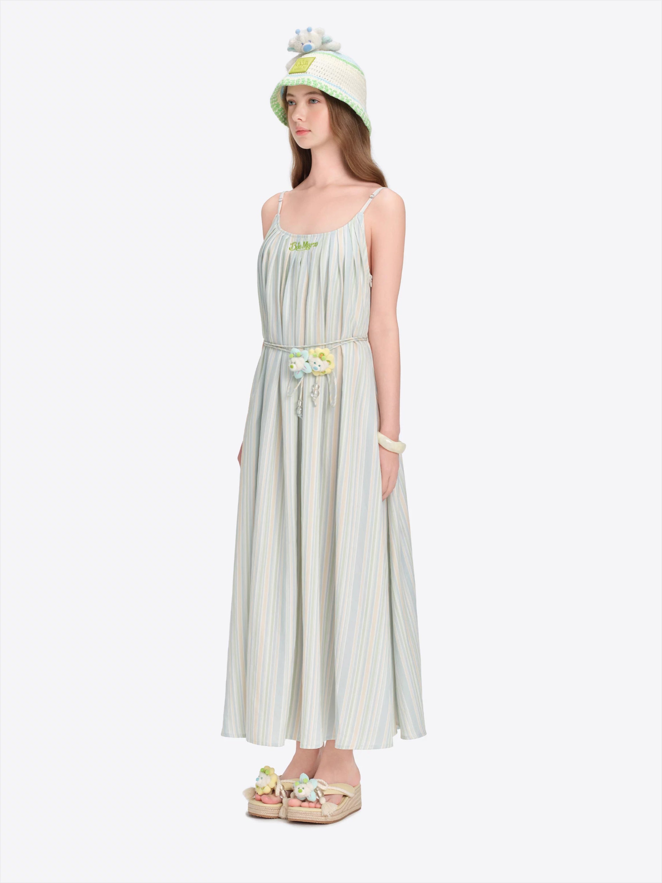 Floral Doll Strap Maxi Dress