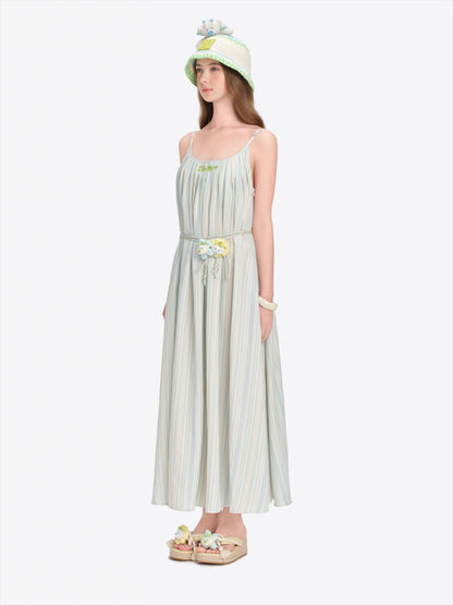 Floral Doll Strap Maxi Dress