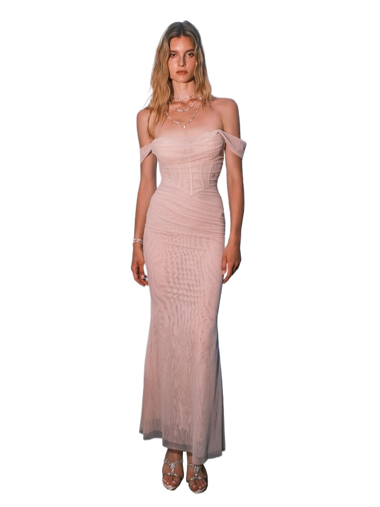 Ariel One-shoulder Pleated &amp; Gradient-dyed Dress - CHINASQUAD
