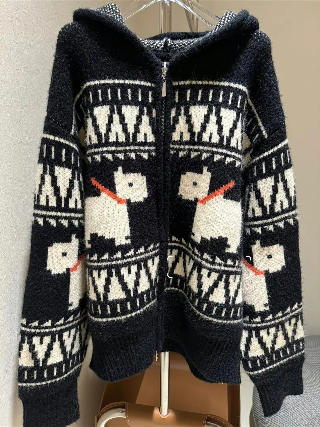 Mosaic Terrier Hooded Cardigan