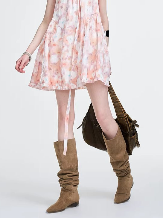 Pink Floral A-Line Camisole Dress