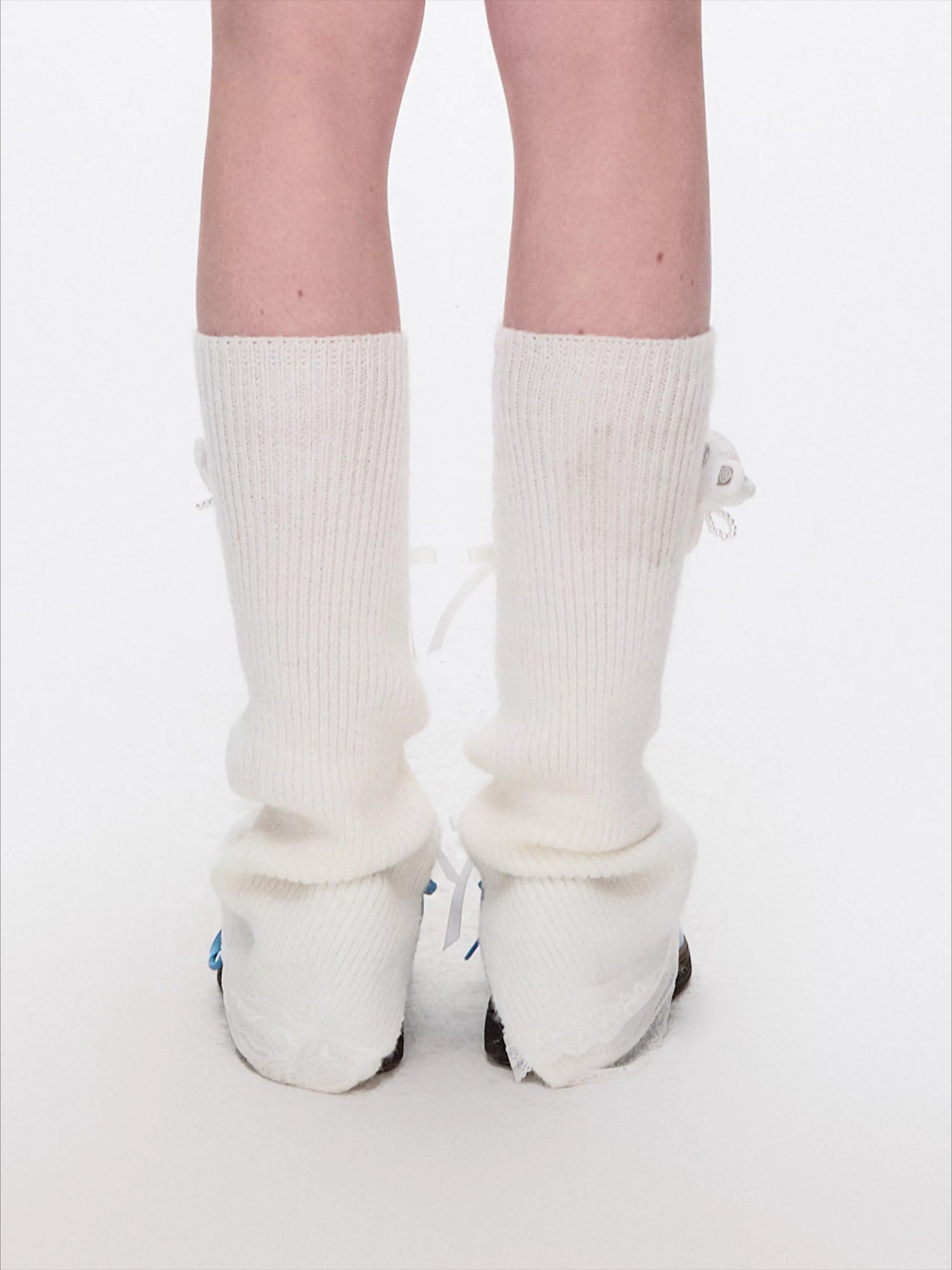 Sweet Lace Teddy Bear Slouchy Leg Warmers