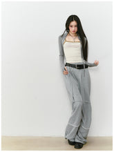 Color-blocked Raw-edge Wide-leg Pants - CHINASQUAD