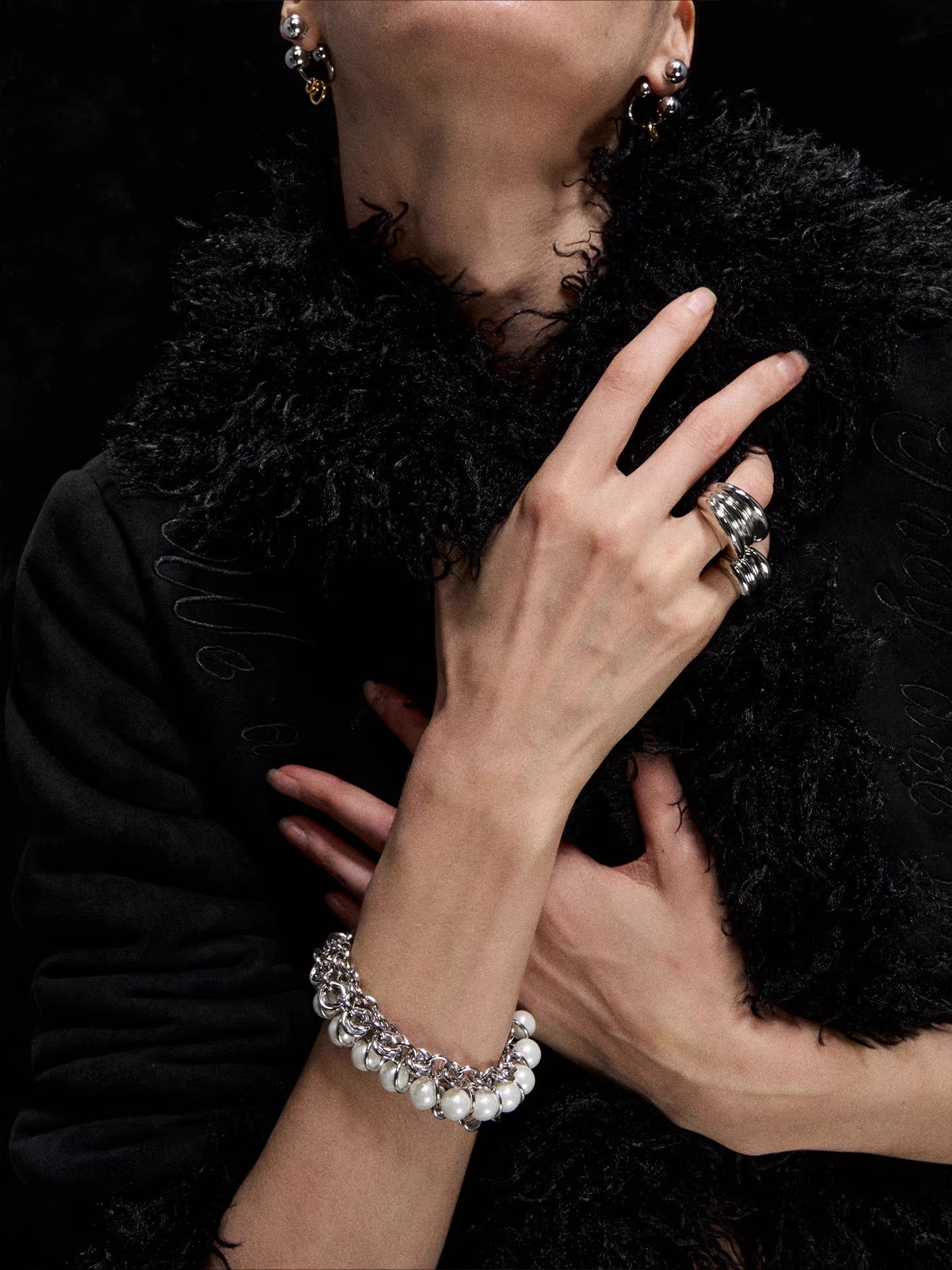 Wrapped Beaded Pearl Bracelet