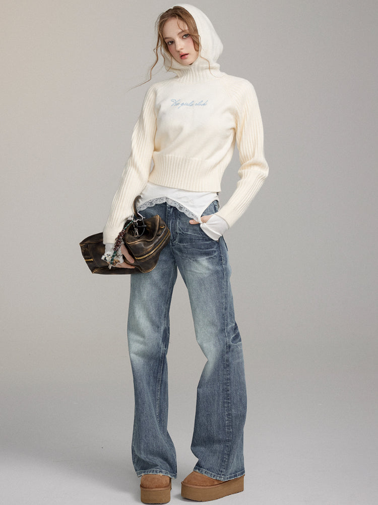 Loose Straight-Leg Denim Pants