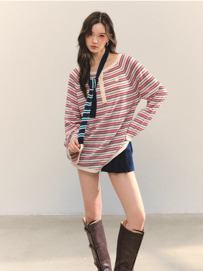 Multi-wear Striped Knit Top
