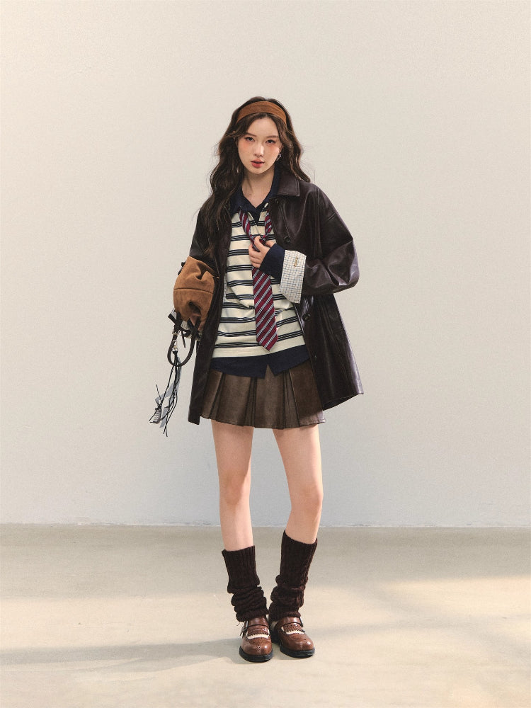 Stripe Fake Two-Piece Polos