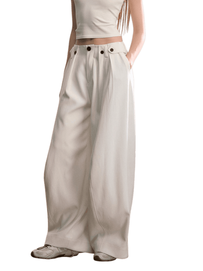 Tailored Pleated Wide-Leg Trousers