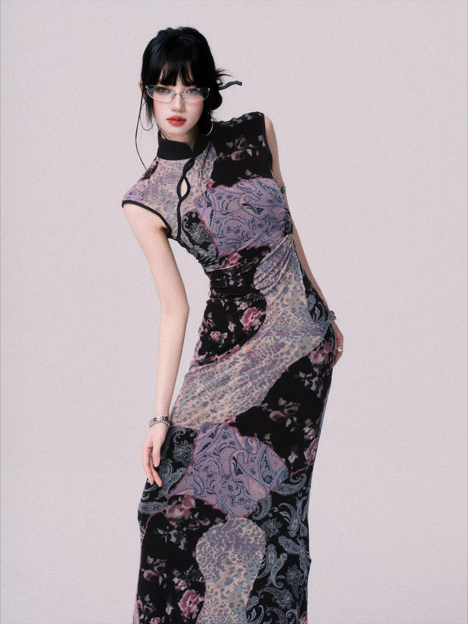 Mesh New Chinese-Style Cheongsam Dress