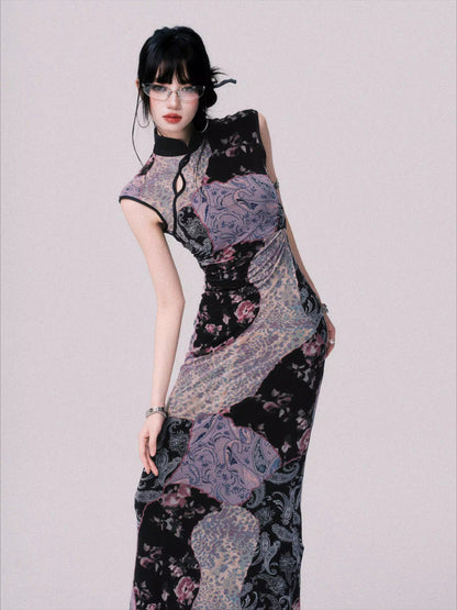 Mesh New Chinese-Style Cheongsam Dress