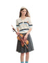 Embroidered Striped Knitted Short-sleeve Polo Shirt - CHINASQUAD