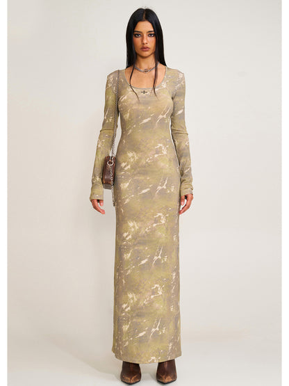 Vintage Hurricane Silk Fade Body Dress Hurricane Camouflage