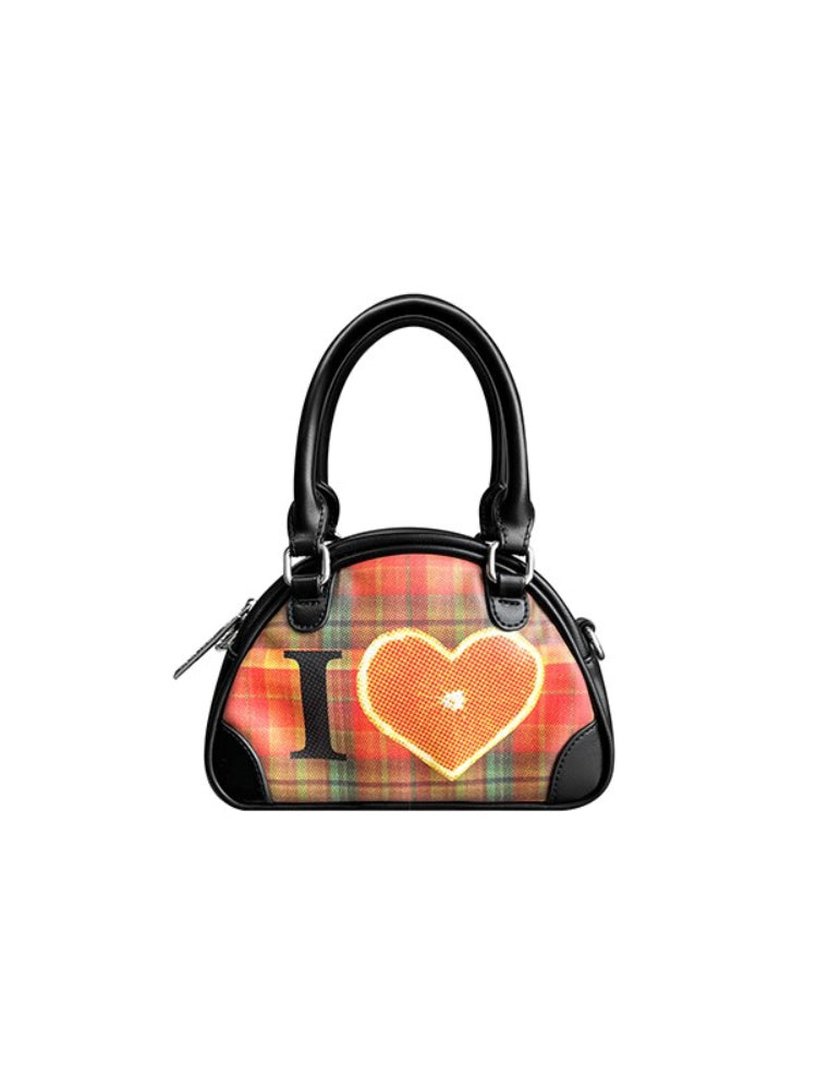 Summer Fruit Dopamine Plaid Genuine Leather Bag