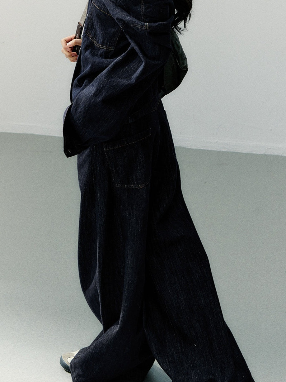 Vintage Wide-Leg Denim Trousers