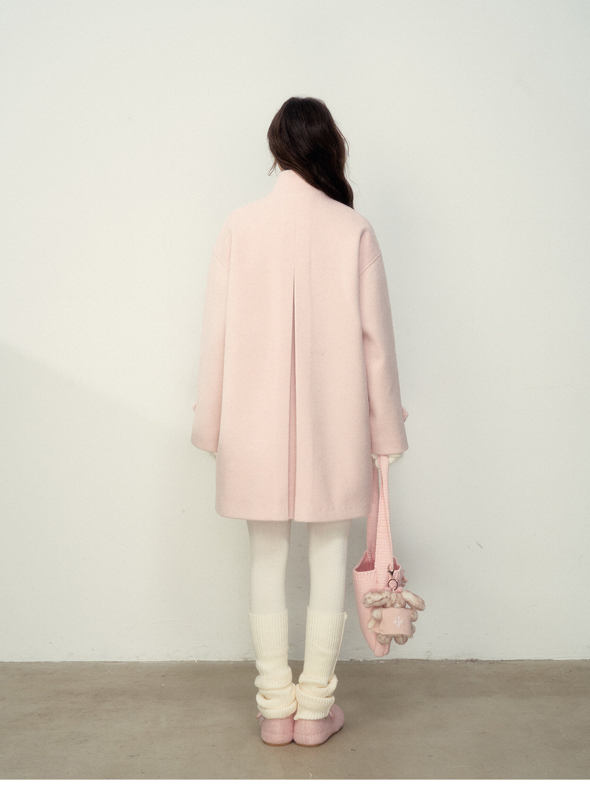  Hokkaido Pink Bow Collar Coat